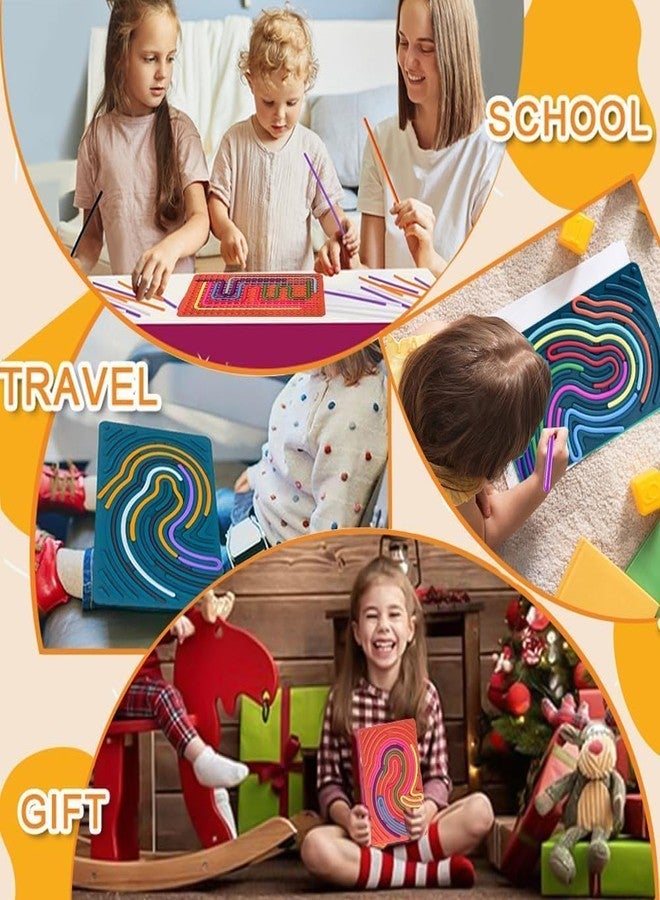 Xesakesi Christmas Stocking Stuffer Sensory Activity Board,Silent Fidget Toys for Calming Duble Sided Design Kids Busy Board for Fine Motor Skill,Silicone Calm Down Fidget Toy for Stress, Anxiety,ADHD & Autism - Image 3